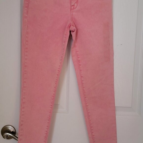 FRAYED Jordan Midrise Ankle Skinny Pink Jeans Size 00/24 RARE FIND Rare Color - Picture 7 of 13